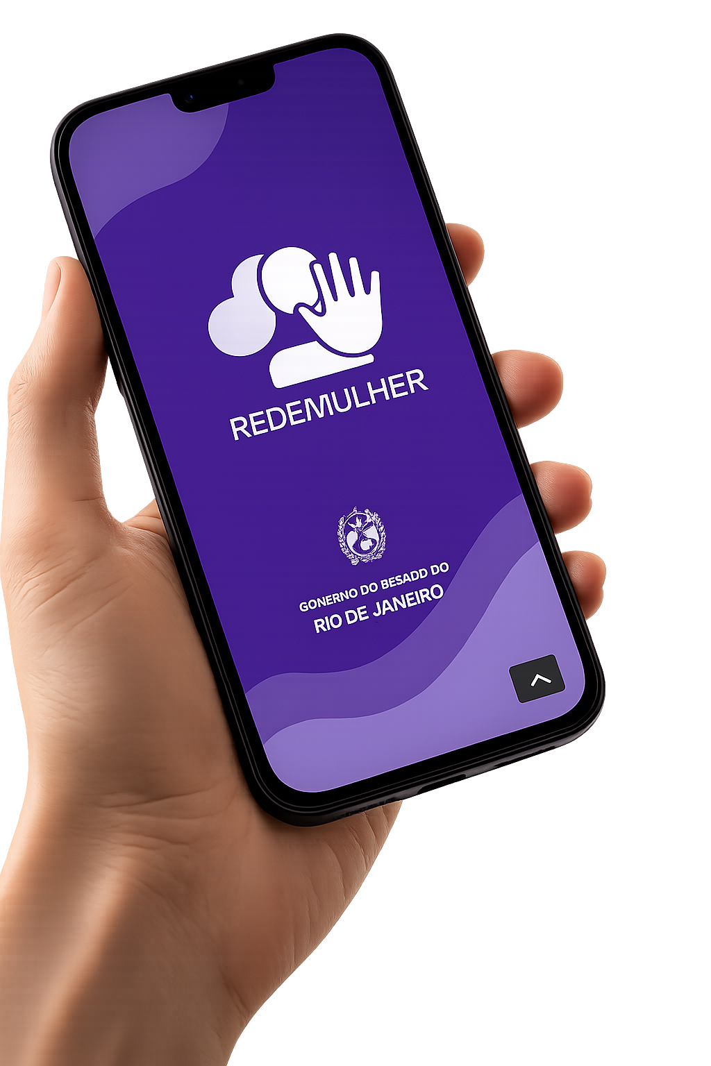 Aplicativo Rede Mulher exibido em um smartphone